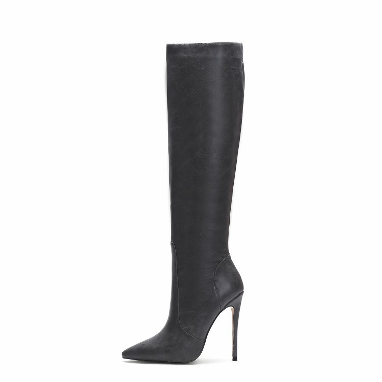 Chengdu Artisan Women's Pointed-Toe Knee-High Boots 10cm/12cm Stiletto Heel Suede/Patent Leather Slimming Over-The-Knee Boots