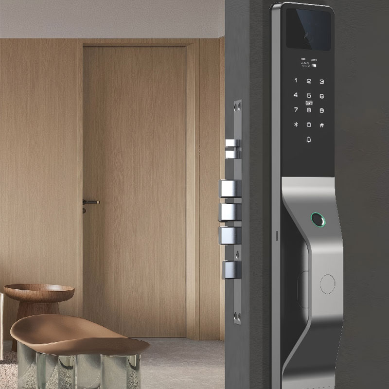 Smart 3D facial recognition digital door lock with smart video intercom, biometric fingerprint recognition, and built-in camera - RUBINHR C949-1