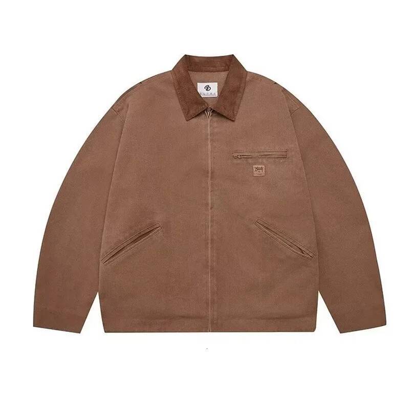 Spring Autumn Japanese Retro Cargo Jacket For Men American High Street Cleanfit Couple Versatile Jackettrendy Brand