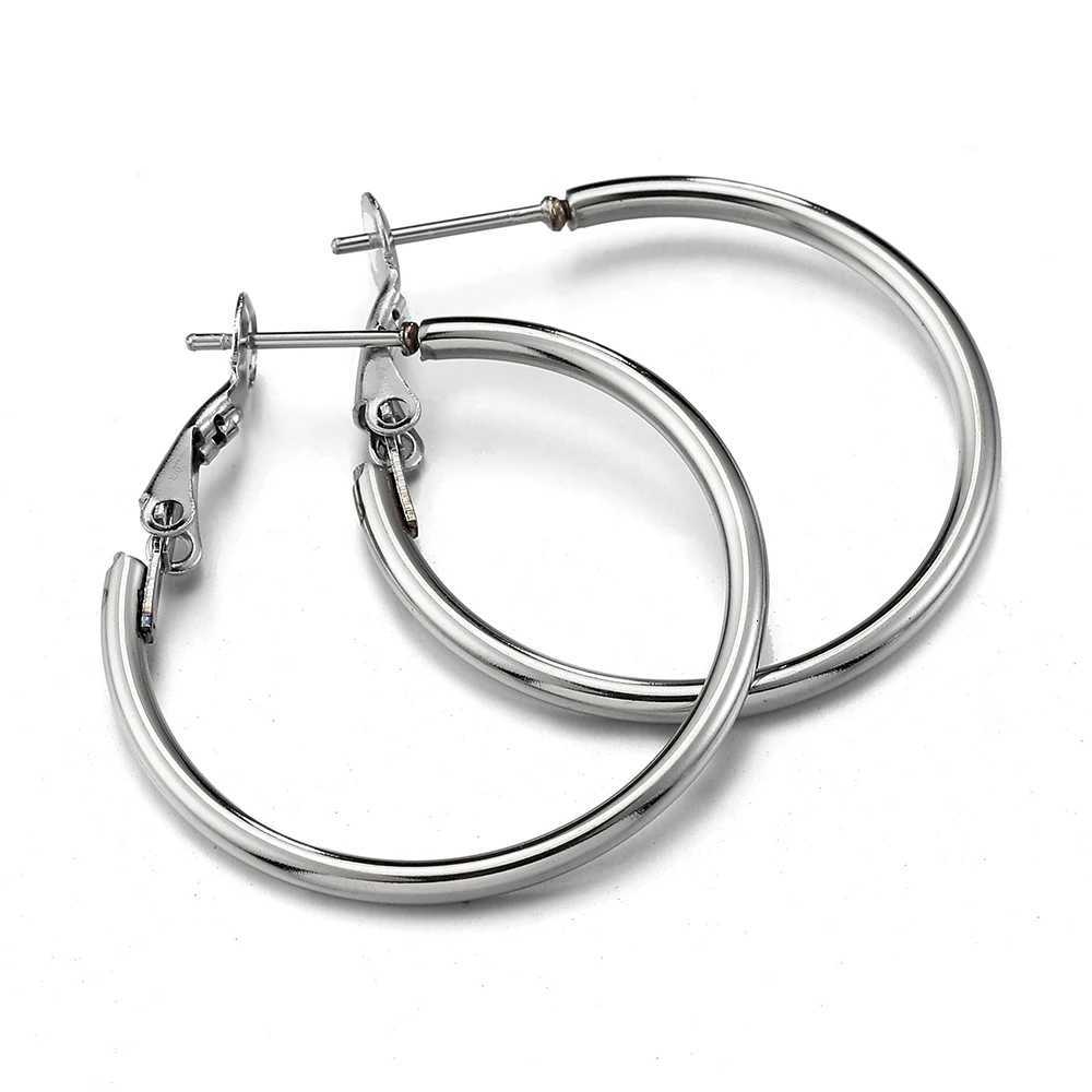 10pcs 2pcs Stainless Steel Round Big Circle Hoop Earrings Hoops Gold Color Earrings Fashion Women Jewelry Making DIY Accessories XJ250814