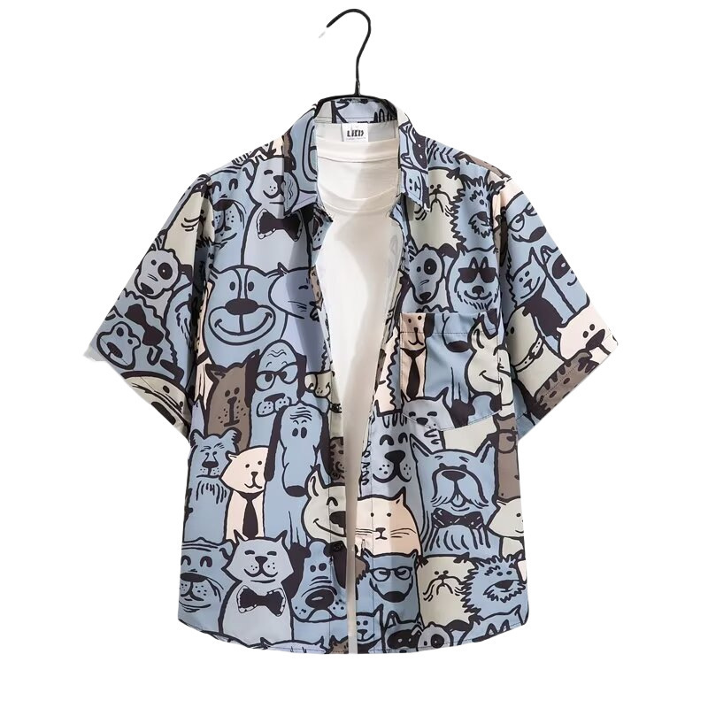 Men's Casual Shirts Short Sleeve Shirt Hawaiian Streetwear Floral Print Polyester Breathable And Lightweight Summer Wear Mens Clothing