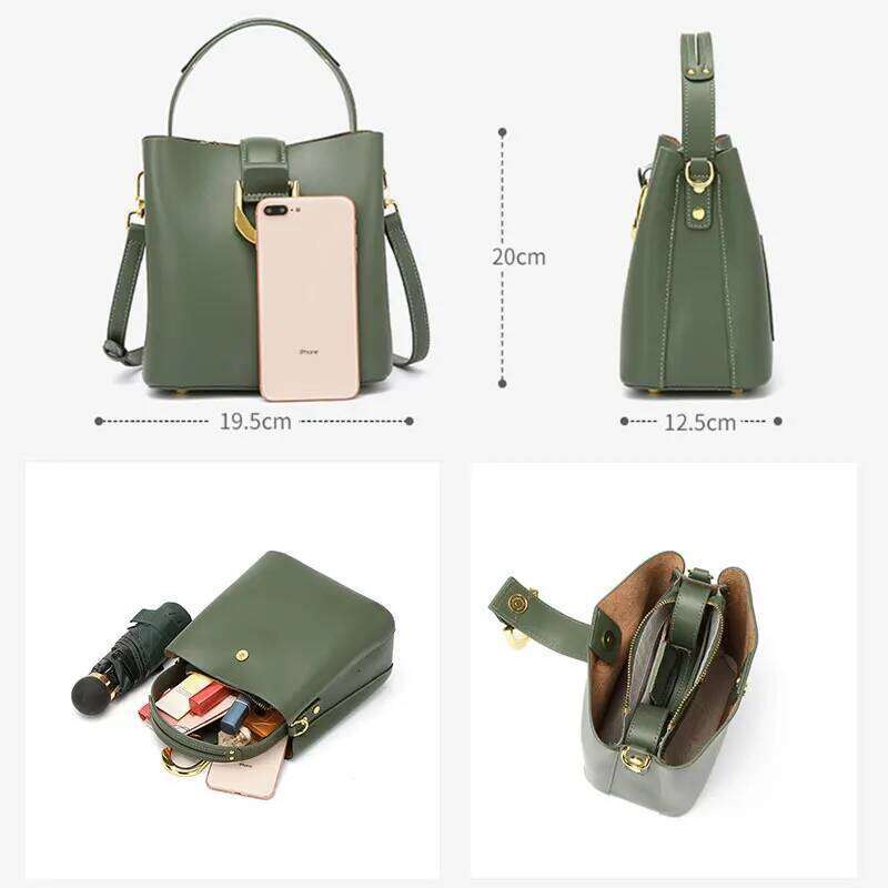 Designer Bags Cowhide Women's Bucket High Quality Fashion Handbags Large Capacity Women Shoulder Bags Designer Female Crossbody Bag Luxury Bag