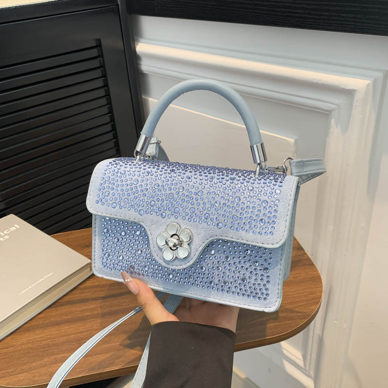 Luxury Brand Designer Bag Handbag Korean Fashion Diamond-Studded Simple Versatile Shoulder Bag Commuting Casual Textured Large Capacity Crossbody Bag