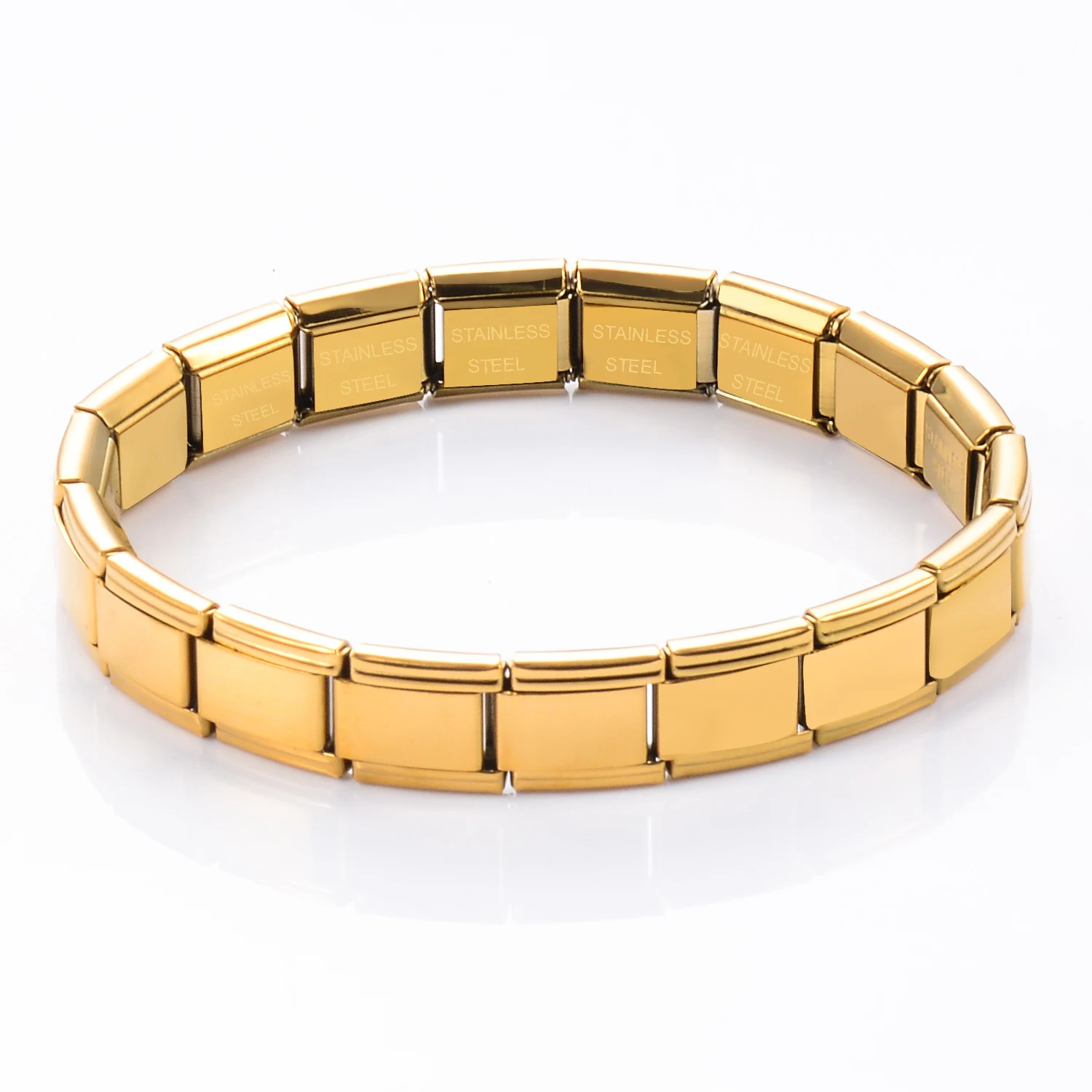 9mm Width Stainless Steel Italian Spring Module Bracelet Retractable Adjustable For Men Womens Jewelry Gifts 250812