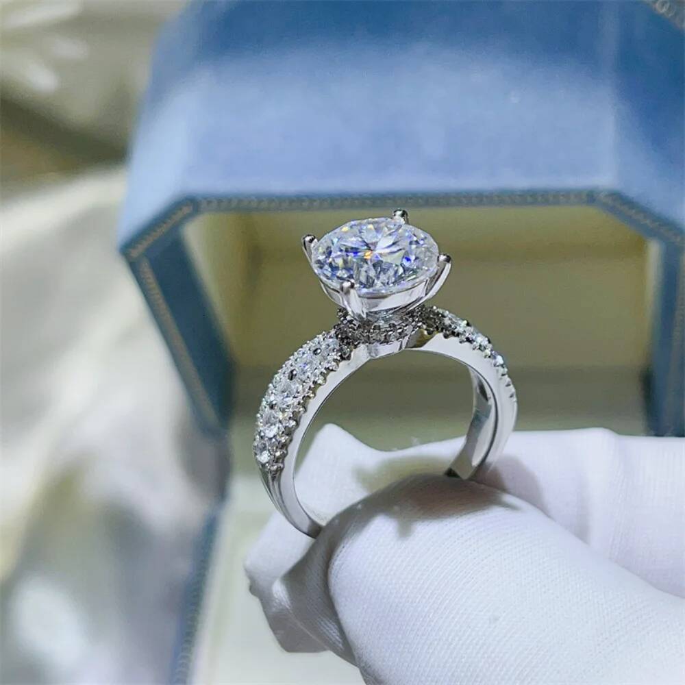 NKHOG 3CT Real Moissanite Rings For Women Men 925 Sterling Silver Wedding Engagement Band Plated No Fade D VVS1 Fine Jewelry GRA