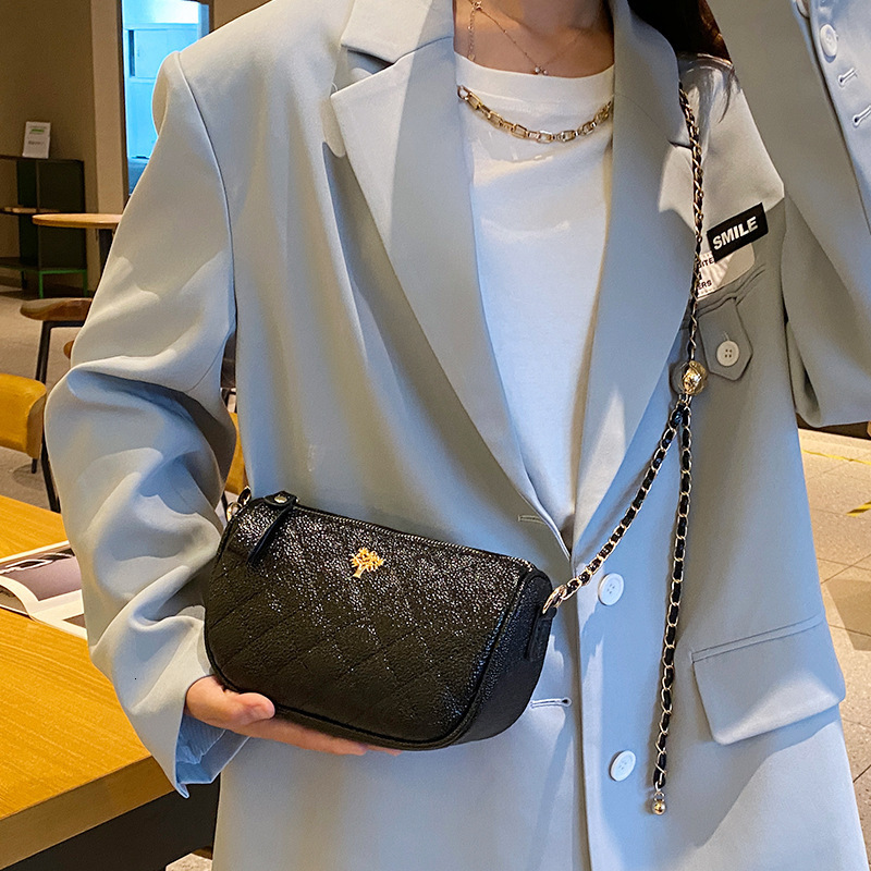 Caviar Small Square Women's New Trendy Fashion High-end Sense Stylish Chain Shoulder Crossbody Bag