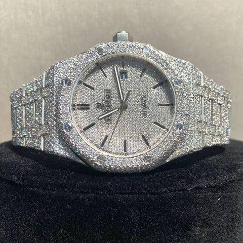 Presenting a Moissanite Dia Hip Hop Watch Made in Stainless Steel From Casual to For mal Wear Designed for Mens Daily Life Shining brightly