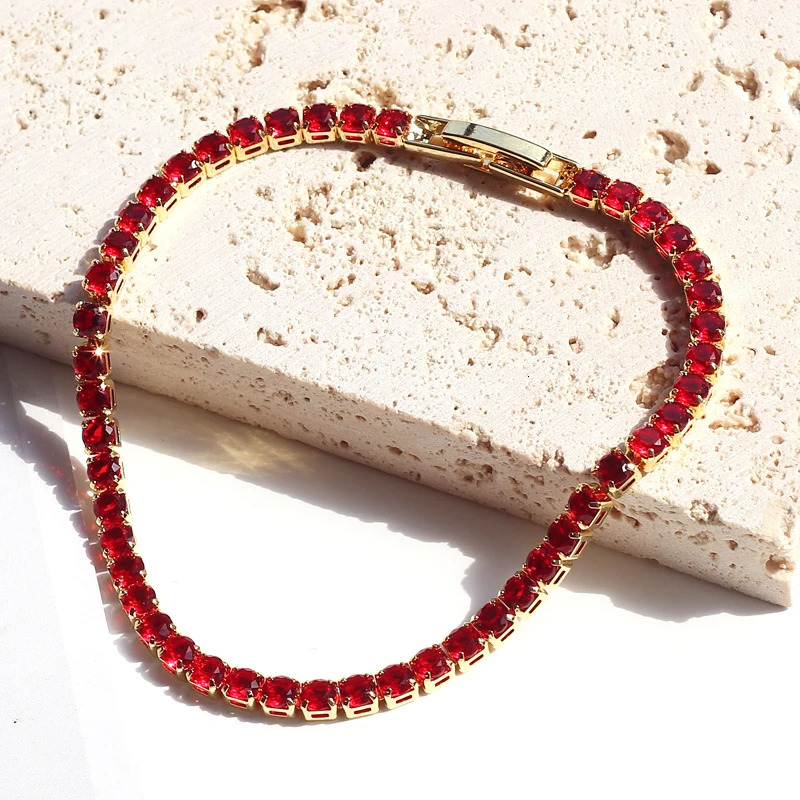 Colorful Crystal Tennis Bracelet for Women Waterproof Multicolor 3MM CZ Wedding Birthstone Hand Chain Jewelry Wholesale 250808