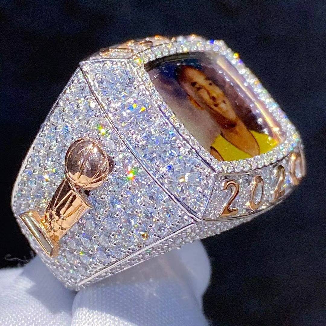 Sterling Sier New Design Custom Rapper Letters Iced Out Bling VVS Mens Moissanite Men Champion Ring