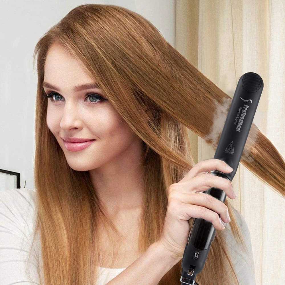 Professional Ceramic Steam Multifunctional Curling Iron Fast Heating Hair Flat Iron Vapor Barber Tools Black W250814