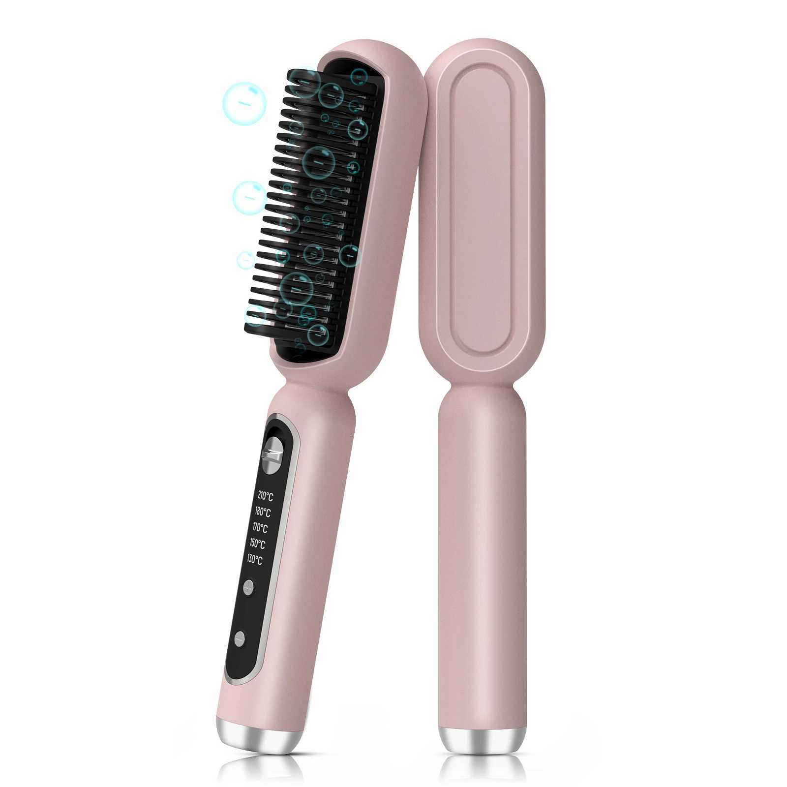 Anti Frizz Negative Ion Electric Hair Straightener Comb Perfect for Creating Smooth Hairstyles Repairing Damaged Hair Reducing Static W250814