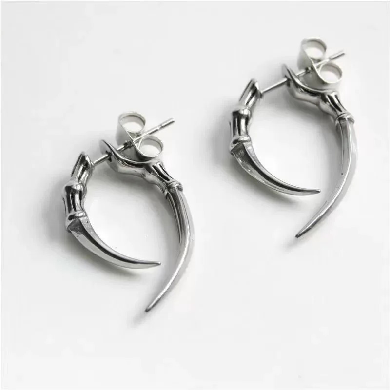In Fashion Vintage Hip Hop Punk Silver Color Gothic Claw Ear Stud Piercing Earrings For Women Men Y2K Jewelry Accessories 250812