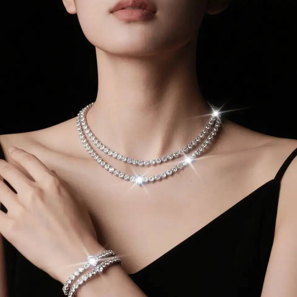 TY GRA Certified Moissanite Tennis Necklace 2/3/4/5/6.5mm Solid 925 Sterling Silver Diamond Tennis Necklaces for Women Man