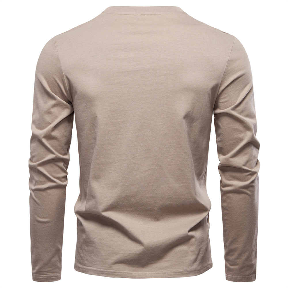 Designer t shirt Men's Fall 2025 Casual V-Neck Long Sleeve T-Shirt Slim Fit 100% Cotton Basic TopEuropean size: S-2XL