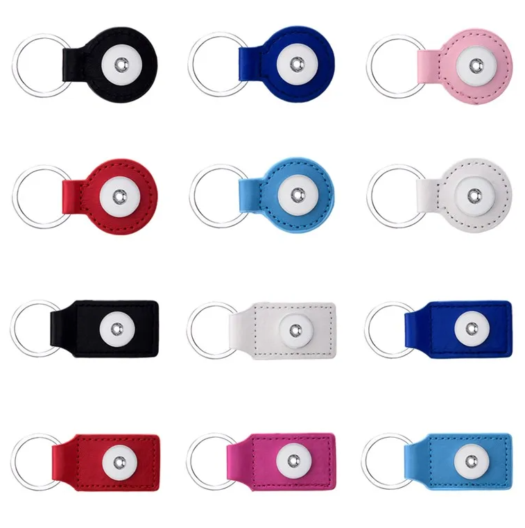 Keychains & Lanyards Noosa Pu Leather 18Mm Square Snap Button Key Rings Keychain Fit Diy Ginger Snaps Keyrings Jewelry Drop Delivery Fashion Jewelry f