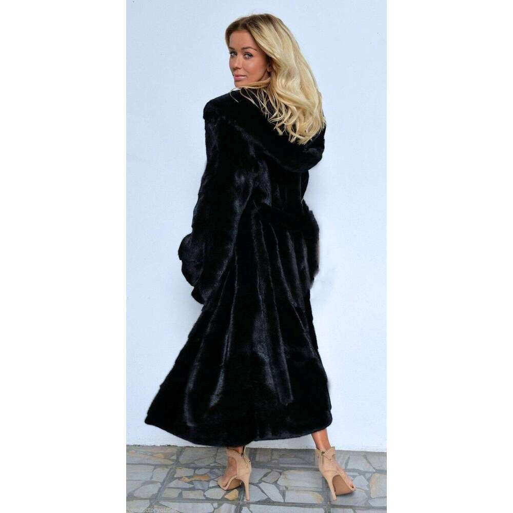 Women's Long Skirt Coat, Imitation Fur Coat, Solid Color Fashion Long Sleeve Luxury Street Fashion Autumn And Winter