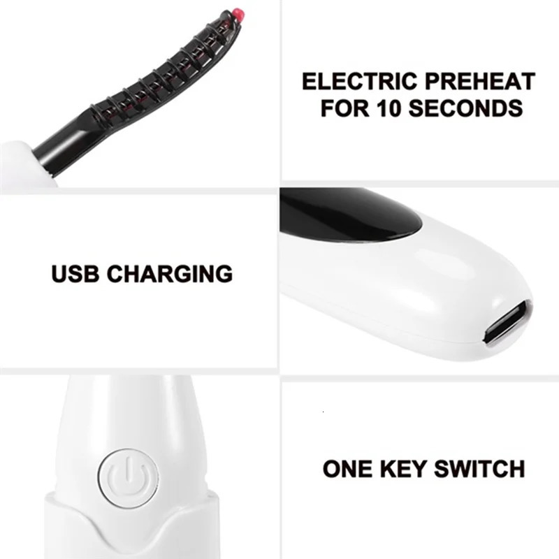 Electric Heated Eyelash Curler USB Charge Makeup Curling Kit Long Lasting Natural Eye Lash Curler Eyelash Lift Kit 250813