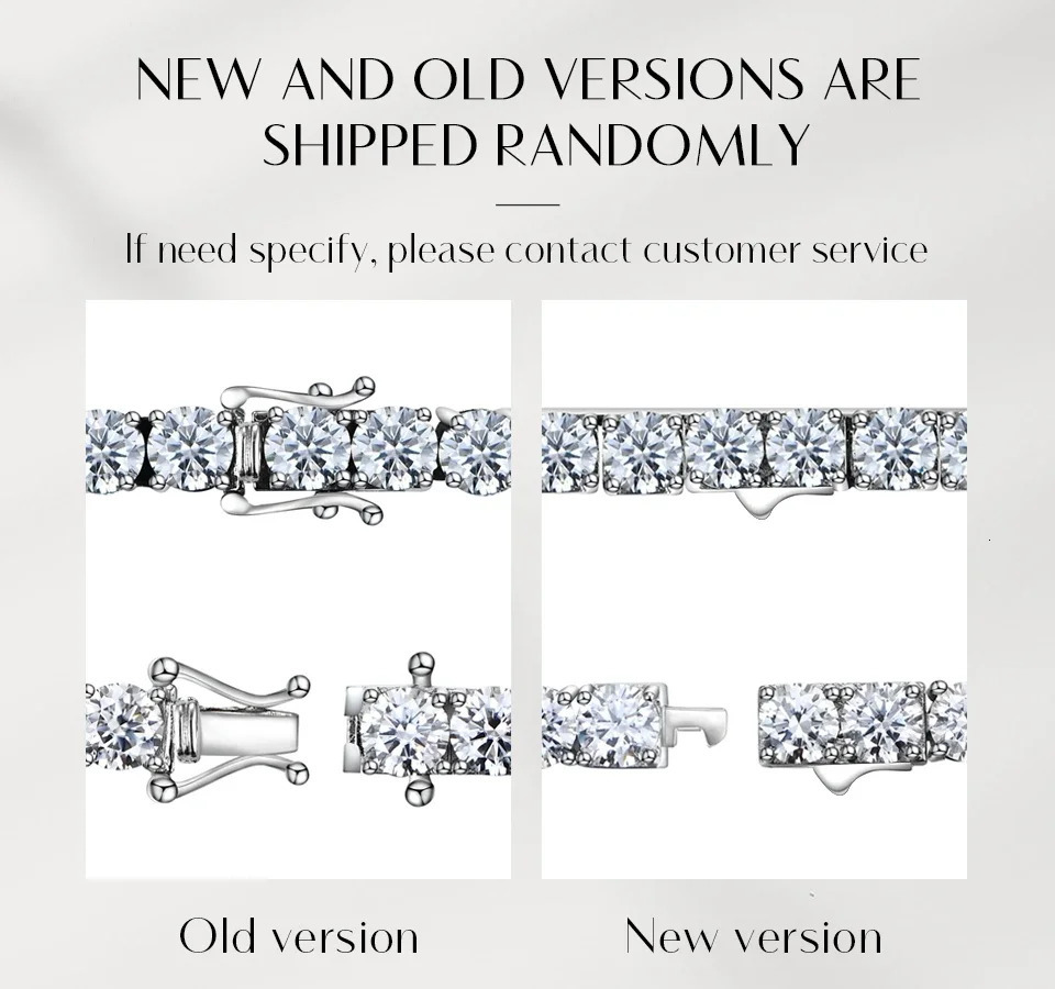 ATTAGEMS 4.0mm 5.0mm D Color Pass Diamond Tester GRC Round Cut White Gold Plated 925 Silver Tennis Bracelet for Women 250814