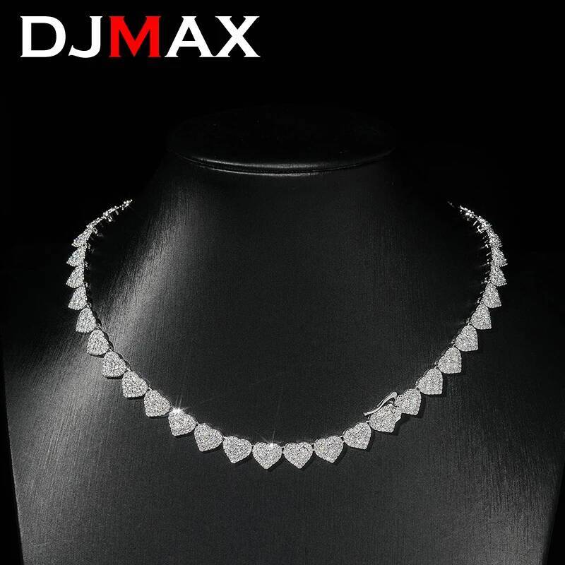 Unisex Moissanite Heart Tennis Chain For Women Original 925 Sterling Silver Gold Man Moissanite Bracelet Cuban Chain Hip hop