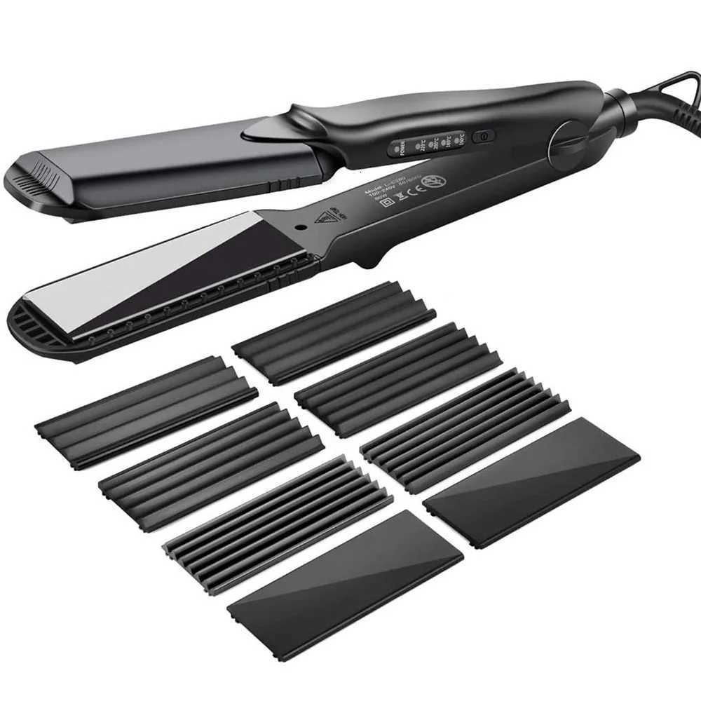 Multi Power Hair Straightener Has h Pairs of Interchangeable Plates and h Setting Temperatures Max 220 Corn Effect Styling Tool W250814
