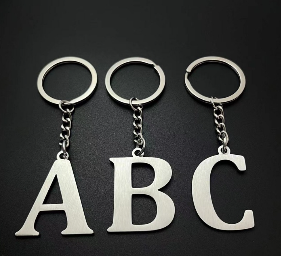 Key Rings Jewelry sKey Metal Diy A-Z 26 Letters Keychains Stainless steel Car Ring Women Charm Gift Chain Party Letter keychain pendant combination Ke
