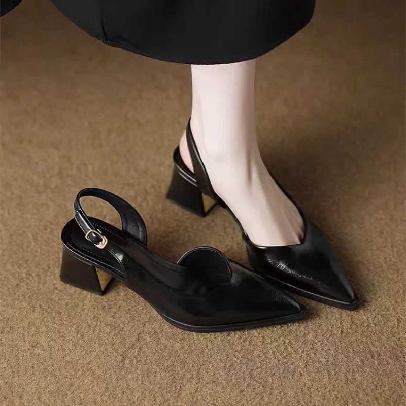 2025 Summer Trend Pointed Toe Heeled Shoes Shallow High Heels Sandals for Women Loafers Slingback Shoes Elegant Dress Pumps Mujer W250814
