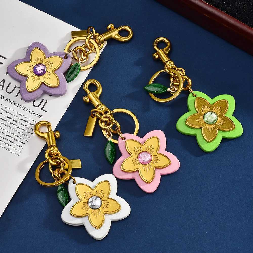 Wind Color PU Flower Baby Bag Personalized Flower Pendant Womens Fashion Flower Keychain Y250814