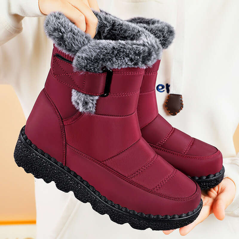 Women's Snow 2025 Winter New Thick-Soled Short Cold-Proof Cotton with Fleece Lining Warm Long Boots for Women