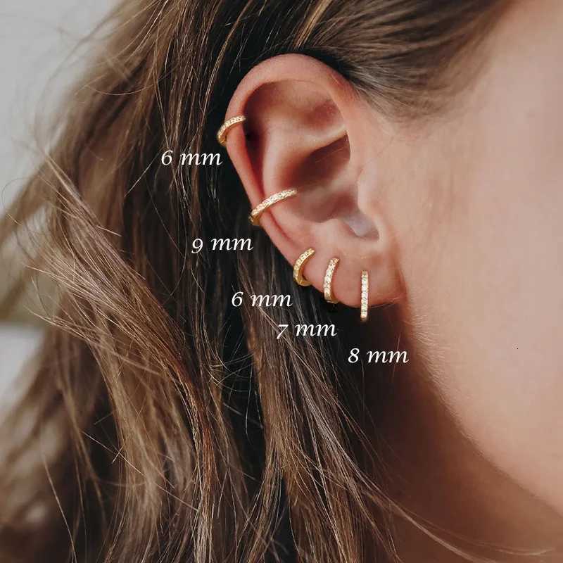 1Set Stainless Steel Minimal Hoop Earrings Circle Round Huggies for Women Punk Gold Silver Color Earrings Bone Stud Jewelry Gift XJ250814