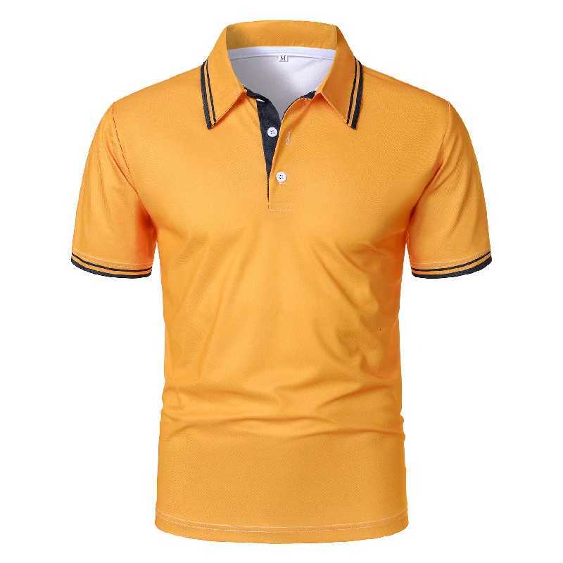 100% Polyester Men Summer Fashion Short Sleeve Polo Shirt Men Sport Lapel Tops Polo Shirt Collar Spell Color Design Polo Shirt XJ250804