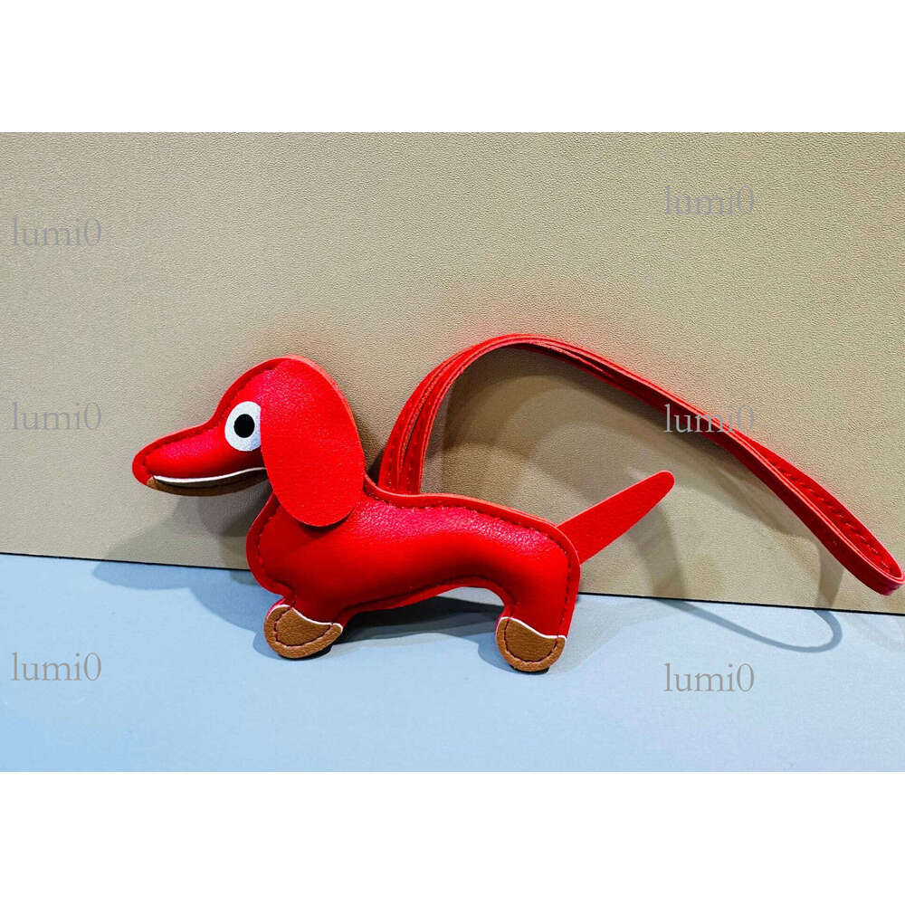 New Trendy Dachshund Dog PU Pendant Bag Charm Cute Cartoon Decoration Small