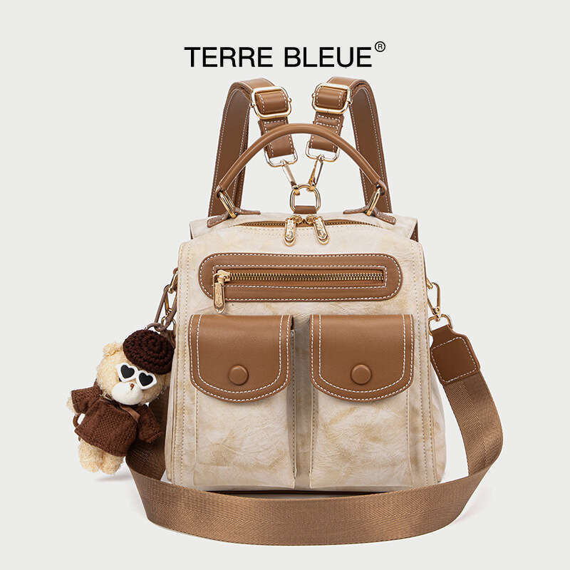 2025 Summer New Double Pocket Niche High-End Feel Outdoor Travel School Casual Backpack