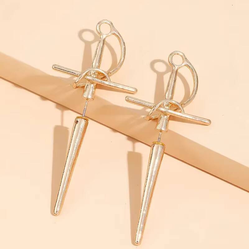 Exaggerated Sword Design Earrings Gothic Creative Party New Year Christmas Birthday Valentine's Day Gift