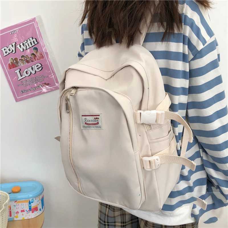 Fashion Women Backpack For Teenagers Black Portable School Bag Female Business Travel Backpack Girls Waterproof Nylon Backpack XJ250814