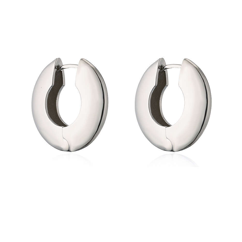 Designer Hot-Sell for Women Fashion Simple Hoop Jewelry Copper Gold-Plated Plain Personality Earrs