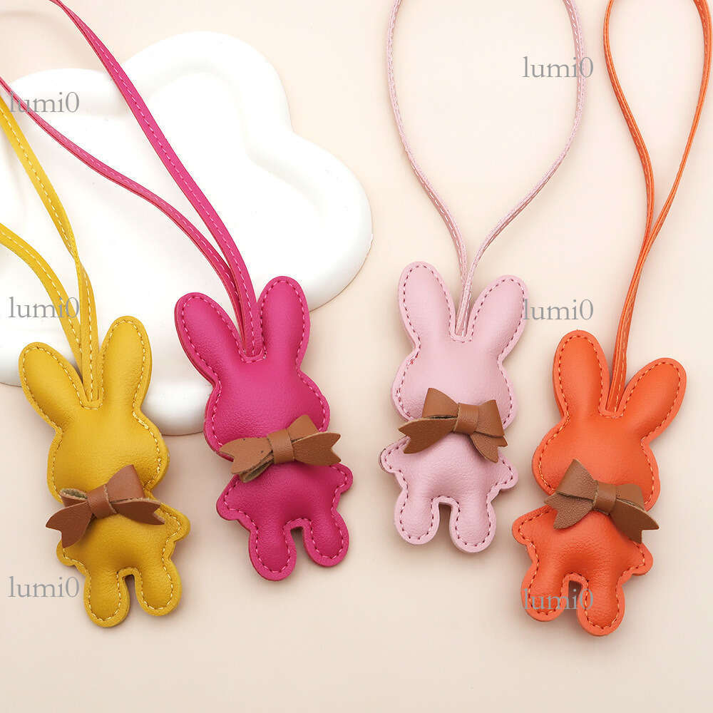 New Creative Lanyard PU Leather Cute Cartoon Bunny Fashion Backpack Accessory Pendant