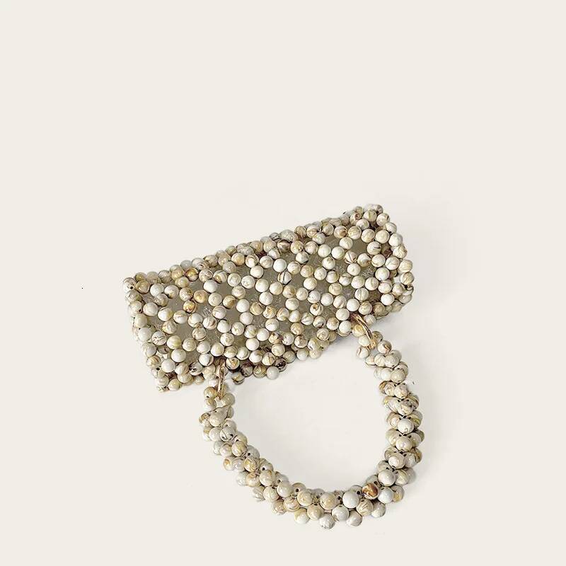 Meet You Summer Vintage Acrylic Hand Beaded Fashion Hollow Out Design Women's Evening Party Purse Female Beach Bag high-quality