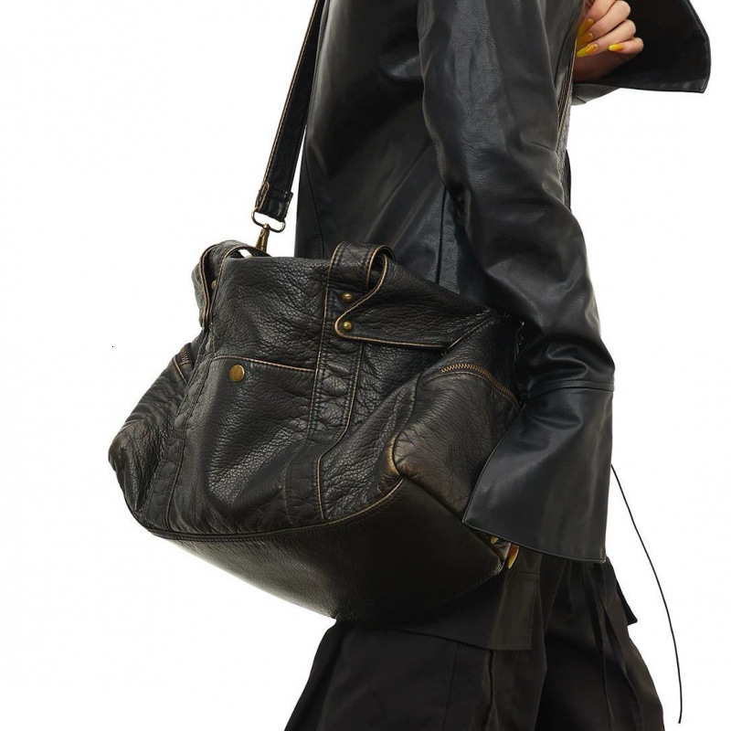 Designer Genuine Leather Soft Leather Vintage Elegant Single Shoulder Luxury Bag Crossbody Bag Tote Bag Niche Commuter Large Capacity Travel Single Sh