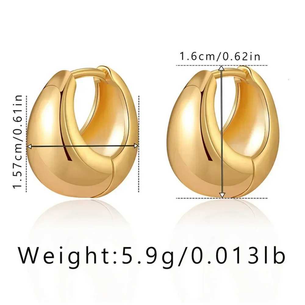 Vintage Chunky Stainless Steel Hoop Earrings For Women Fashion Simple Round Circle Simple Earrings Party Jewelry Holiday Gifts XJ250814