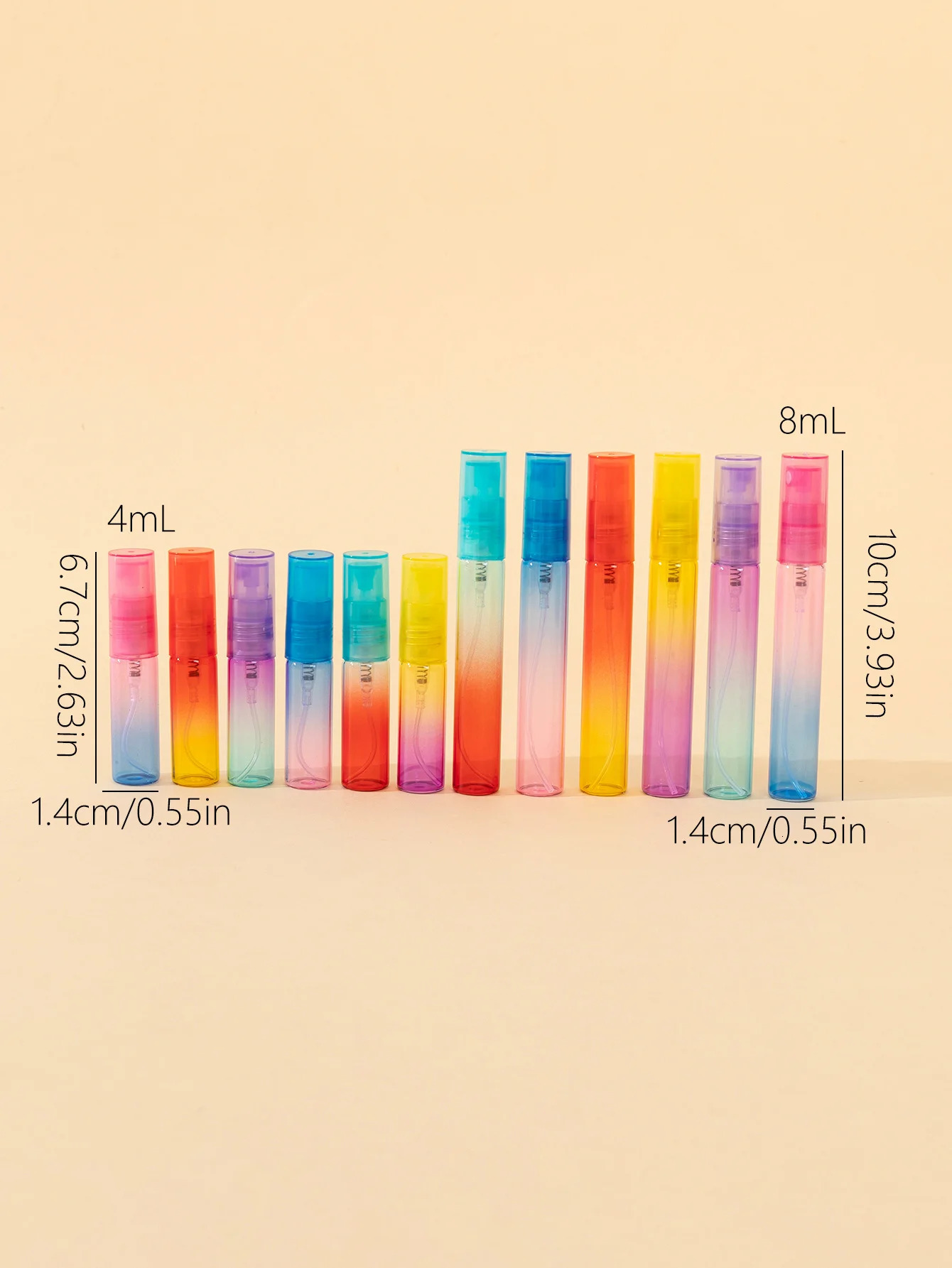 High quality 63660 pcs 4ml 8ml gradient color glass perfume spray bottle premium mini travel carry perfume dispenser bottle 250813