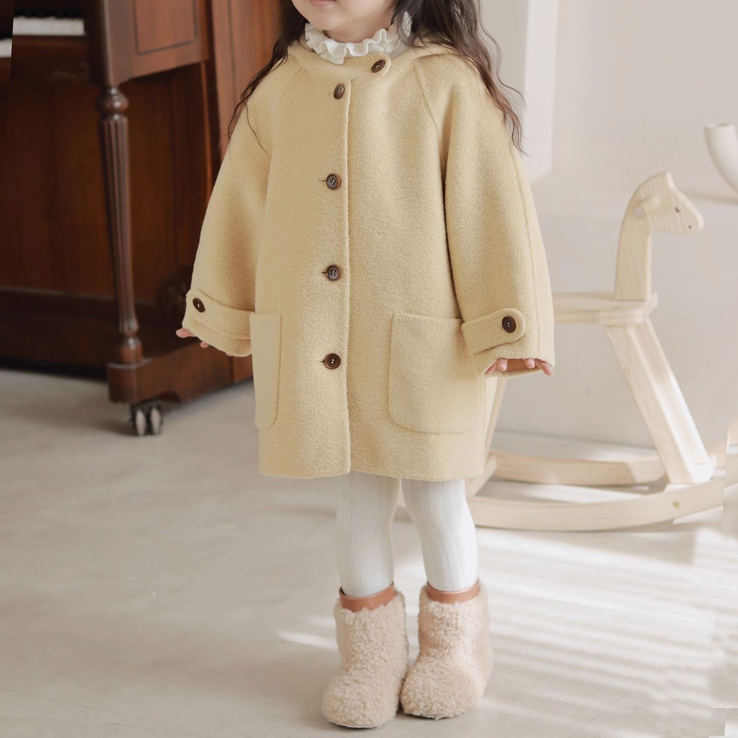 Winter Toddler Snow Boots Fashion Composite Wool Warm Lambs Wool Kidsnest Baby Girls Boys Fashion Boots Kids Winter shoes Boots Size US6C-US1Y