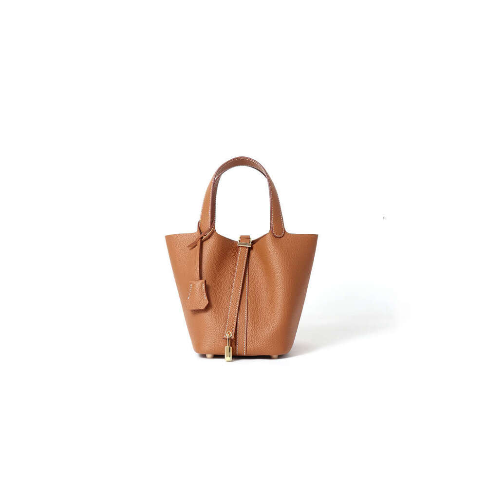 2025 New Bucket Tote Genuine Leather Handbag Mommy Bride Wedding Bag High-end Feel