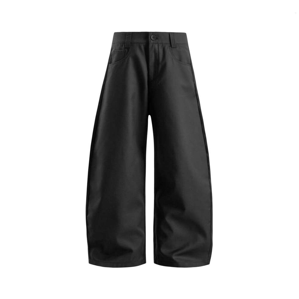 American Style Draped Scimitar Trousers Men's Trendy Loose Fit Suit Casual Long Pants B5