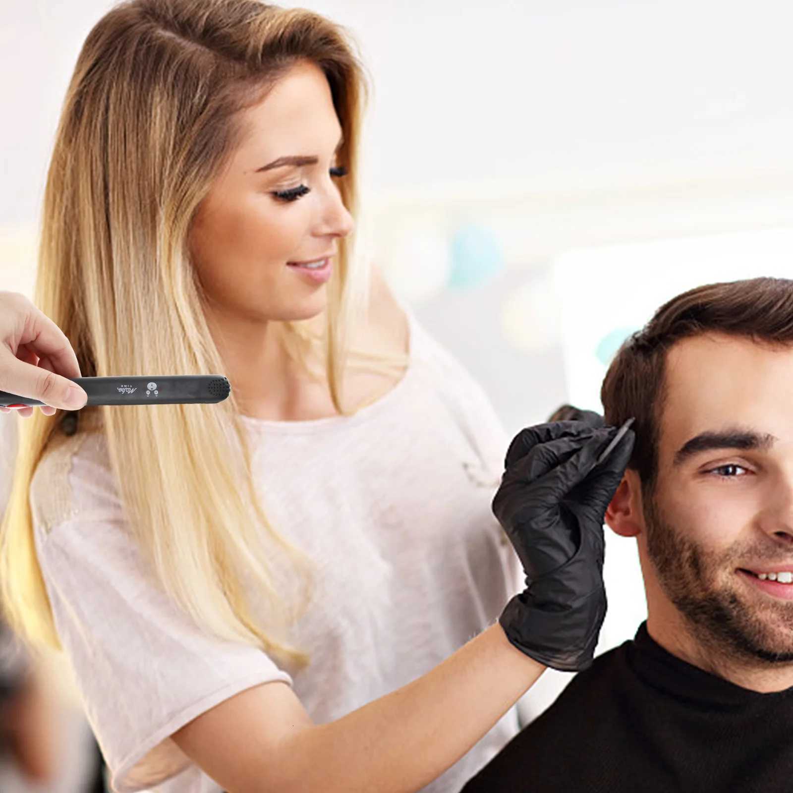 Portable Electronic Hair Straightener Curler Travel Hair Crimper Mini Hair Crimping Styling Iron with Chinese Flat Plug (Black) W250814