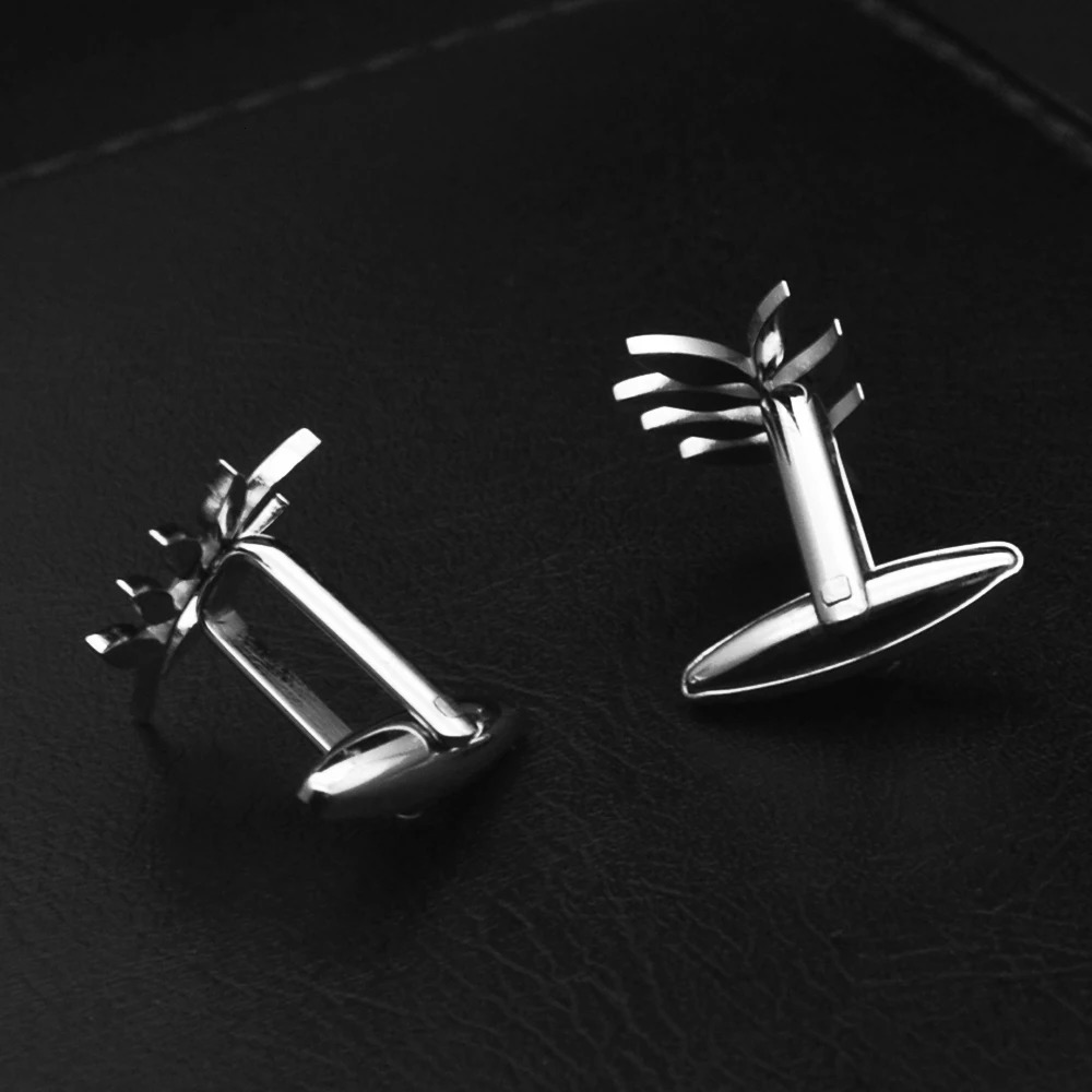 Wholesale Fashion Cufflinks Stainless Steel Olive Branch Pattern Cuff Ornaments Wedding Father Husband Holiday Gifts 250812