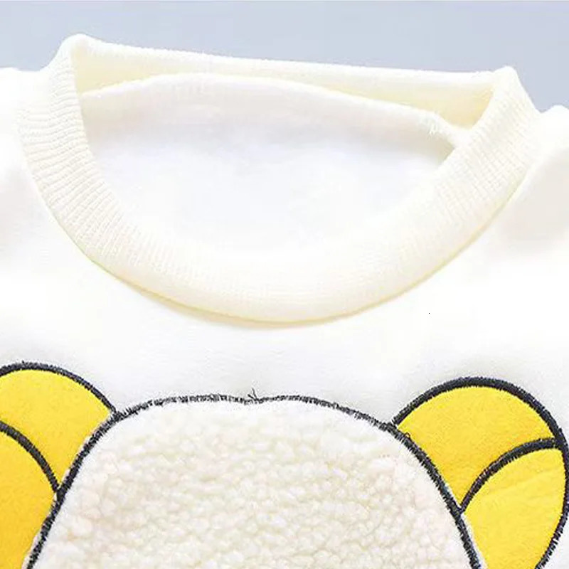 Boy Girl Winter Cartoon Set Baby Autumn Thick Warm Suit Infant Hooded JacketsPulloversPants 3Pcs Outfits Kids Fleece Clothes 250813