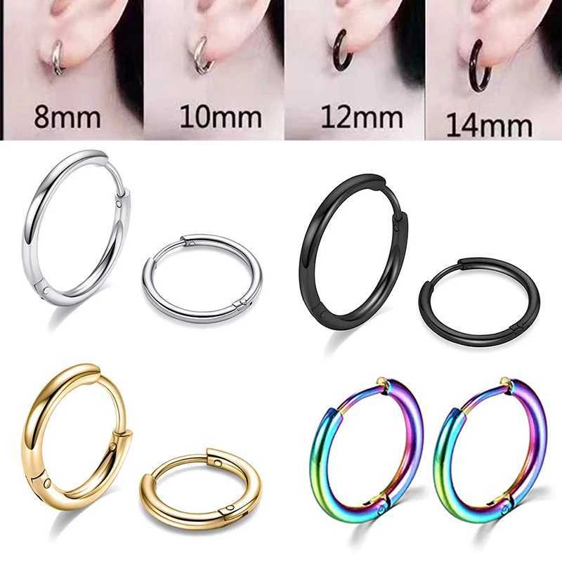 1PCS 2024 New Simple Stainless Steel Small Hoop Earrings for Women Men Cartilage Ear Piercing Jewelry Earrings Men Women XJ250814