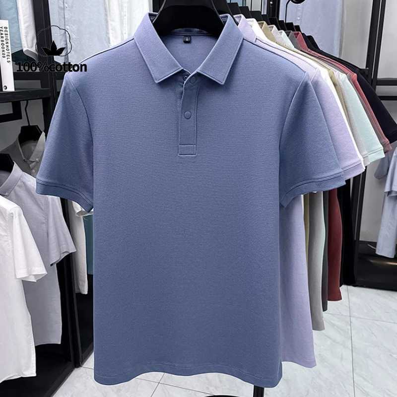 Premium Double-Sided 100% Cotton Polo Shirt - Soft Skin-Friendly Textured Pearl Weaving Strong Luster Stylish Comfortable XJ250804
