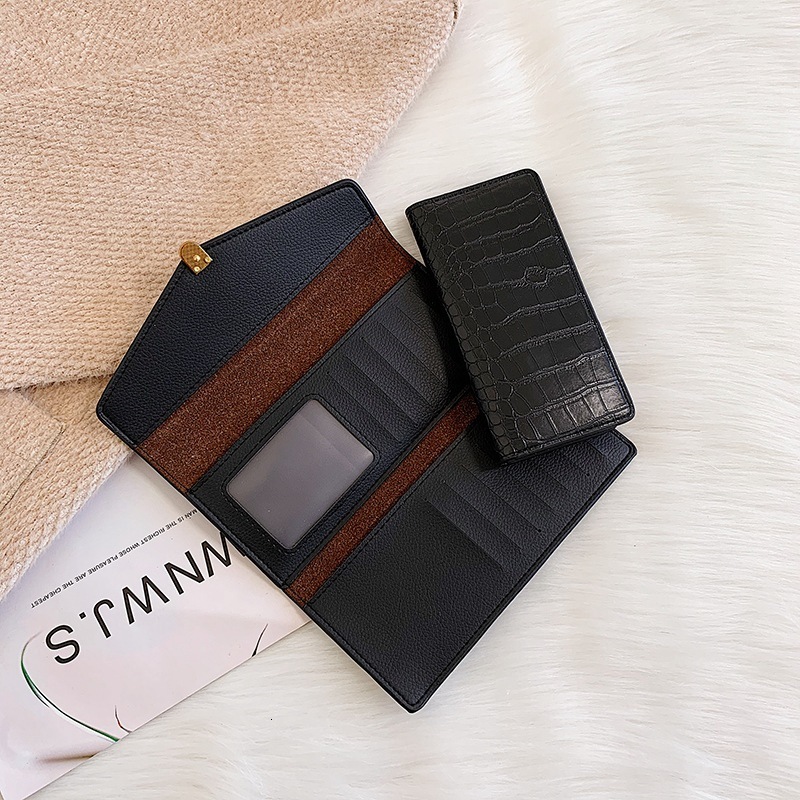 Luxury Brand Designer Bag New High-End Leather Women's Wallet Large Capacity Multi-Card Slot Foldable Buckle Card Holder Clutch