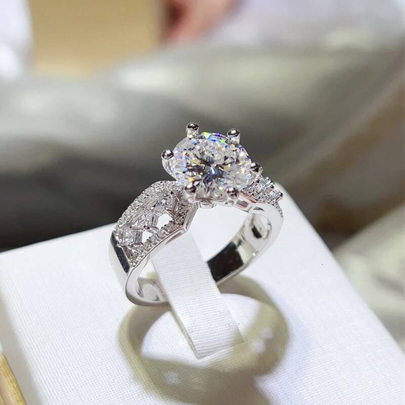 BXINY GRA Certified 3CT Moissanite Rings 925 Sterling Silver D Color Lab Diamond For Women Engagement Wedding Bands Fine Jewelry